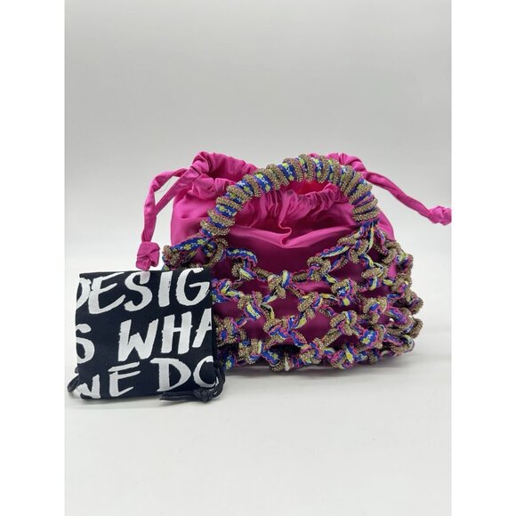 KURT KEIGER London Macrame crystal net mini bag + Dust bag Pink - Picture 10 of 10